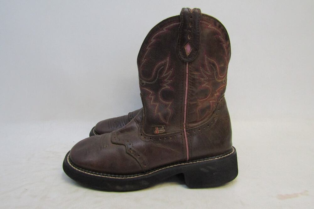 Justin Gypsy Womens Size 7 B Brown Leather Stockman Cowboy Western Boots